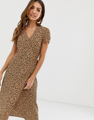 warehouse leopard shirt dress