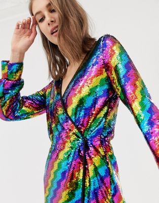 rainbow dress sequin
