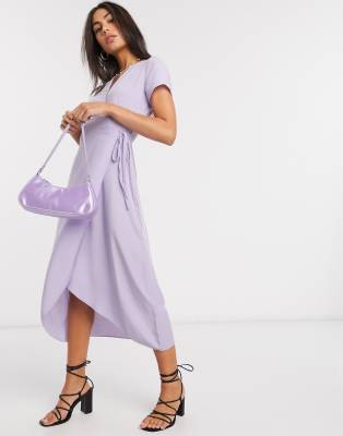 wrap purple dress