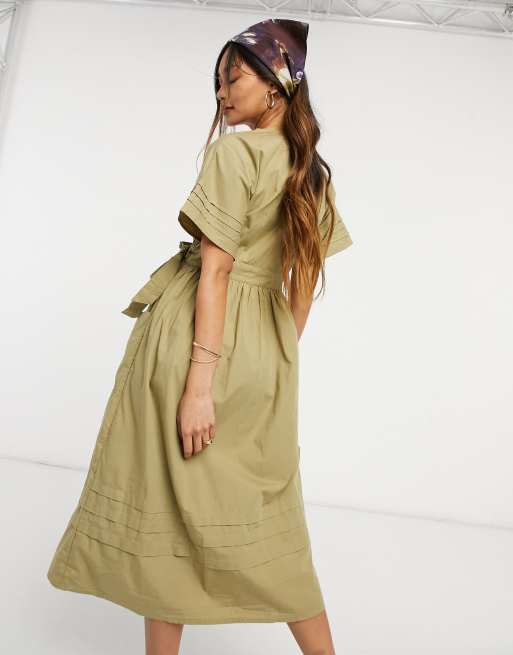 Warehouse 2025 khaki dress