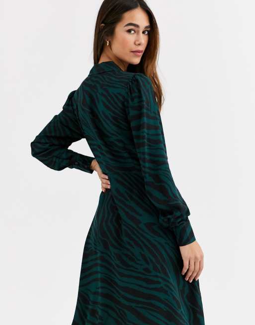 Warehouse zebra 2025 print shirt dress