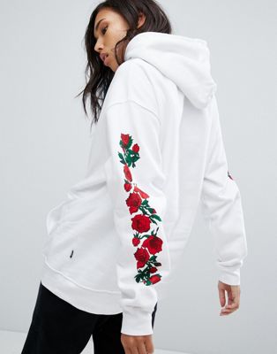 rose print hoodie