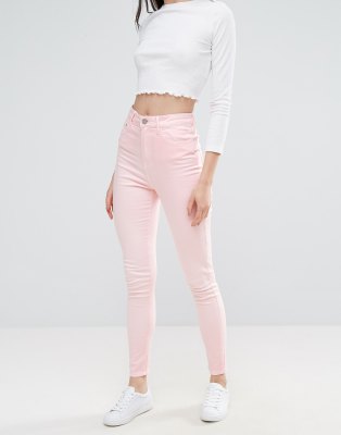 pale pink skinny jeans