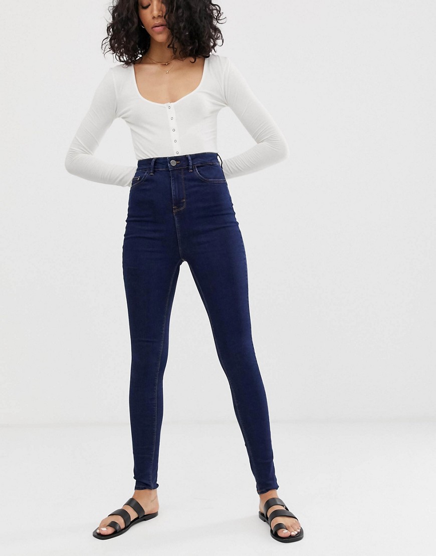 Waven - Anika - Skinny jeans met hoge taille-Marineblauw