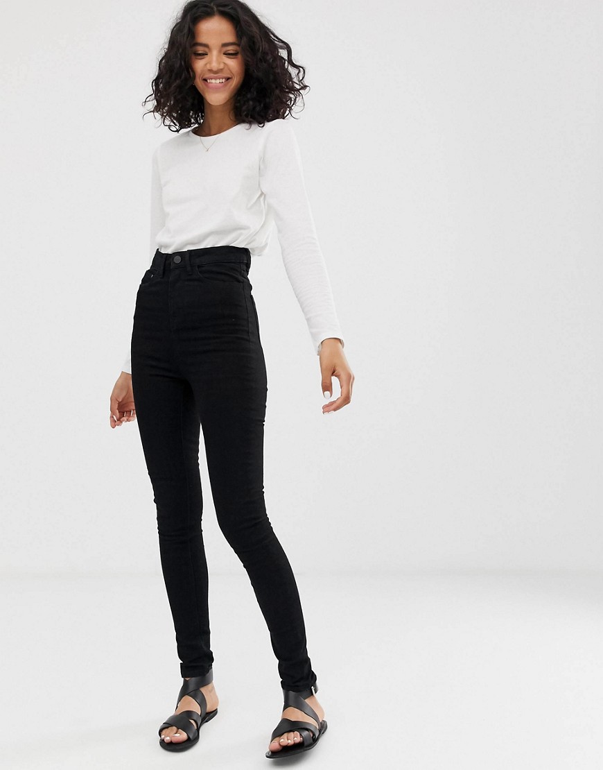 Waven - Anika - Skinny jeans met hoge taille-Zwart