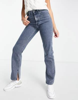 Waven Waven birte high rise straight leg jeans in blue grey