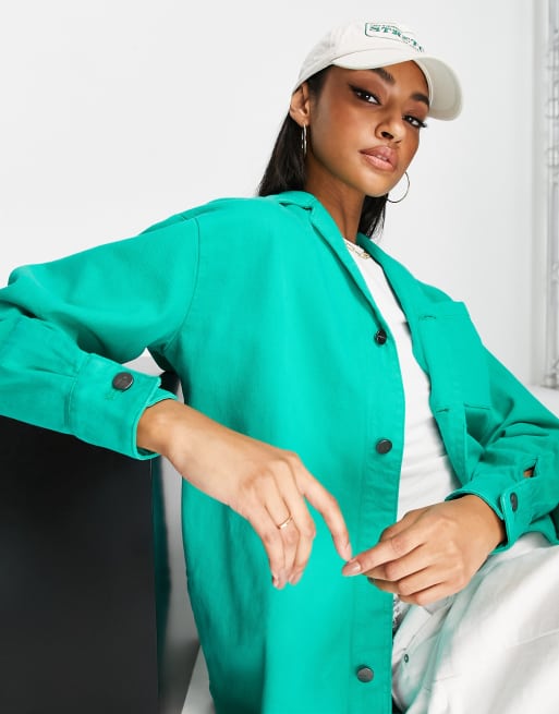 Waven - Camicia in denim verde 