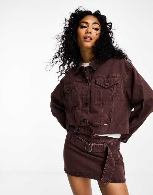 Waven cassie belted denim jacket co-ord in astrodust | ASOS