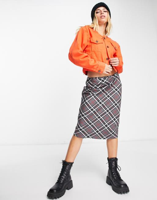 Waven cropped collarless jacket in orange - part of a set