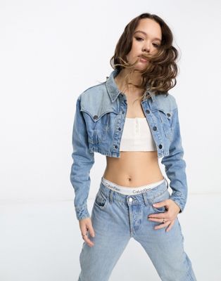 Waven cropped shirt co-ord in faded stone wash - ASOS Price Checker