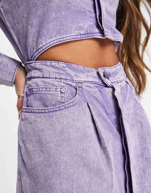 open lace back dress Ainsley Stretch Denim Mini Dress