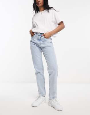 Waven elsa mom jeans in vintage light blue