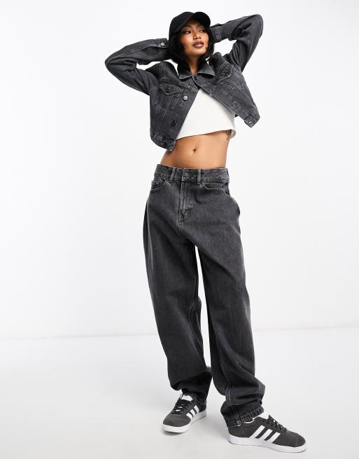 Waven Gina high rise slouchy mom jeans in monochrome grey (part of a set)