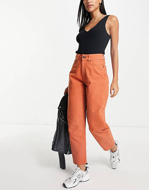 Waven gina slouchy mom jeans co-ord in orange