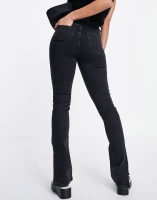 hi rise split skinny jeans