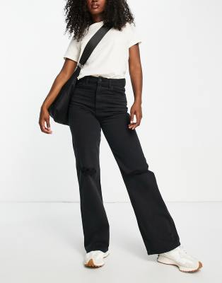 Waven Waven high rise wide leg distressed jeans in vintage black