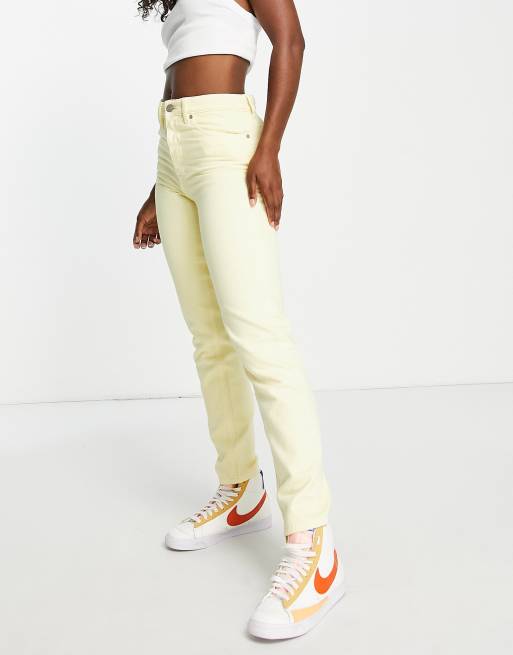 Waven - Jeans met hoge taille en rechte pijpen in crème, deel van co-ord set