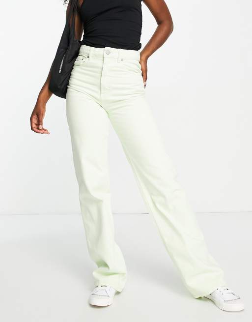 Waven - Jeans met wijde pijpen en hoge taille in lichtgroen, deel van co-ord set