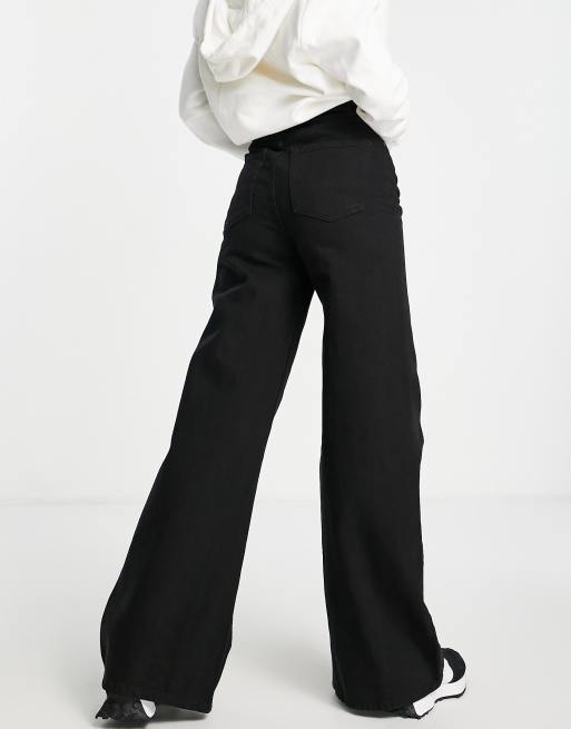 Wåven – Kara – Svarta supervida jeans med medelhög midja, 4 av 4