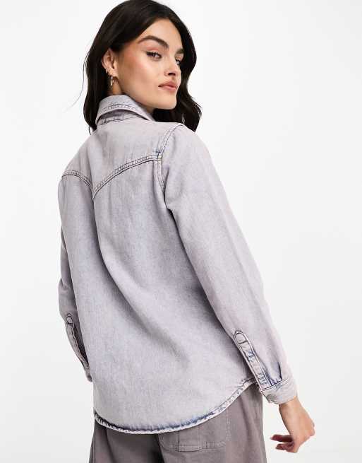 Waven - Karra - Chemise en jean style western - Lavande numérique, 2 de 4