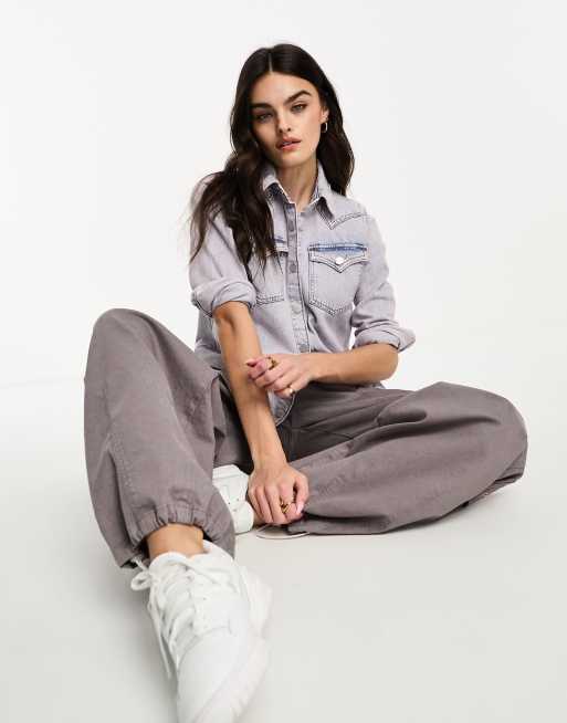 Waven - Karra - Chemise en jean style western - Lavande numérique, 4 de 4