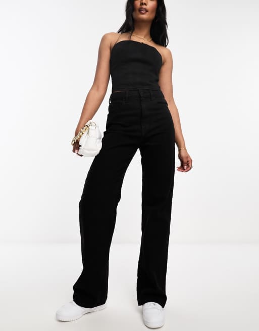 Waven Ketil high waist wide leg jeans in black, 3 of 5