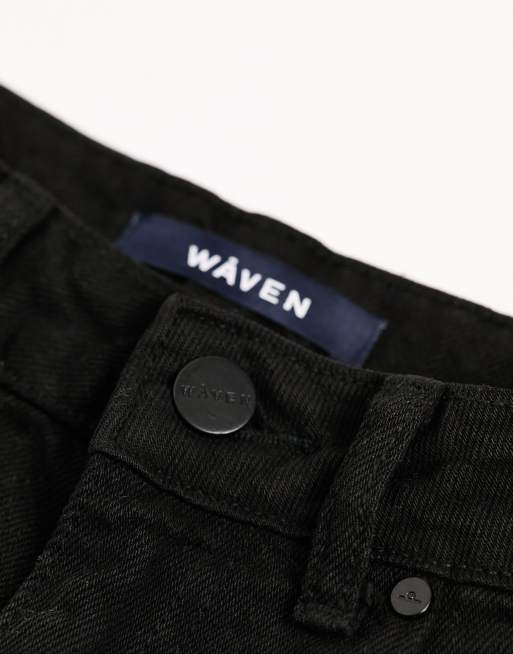 Waven Ketil high waist wide leg jeans in black, 5 of 5