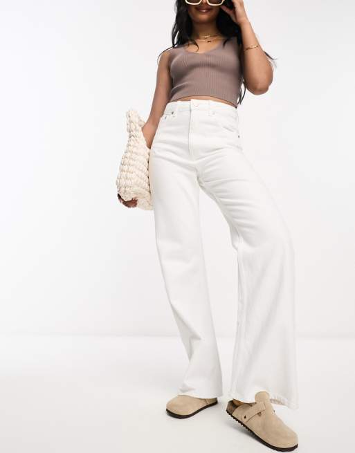 Waven Ketil high waist wide leg jeans in white, 3 of 5