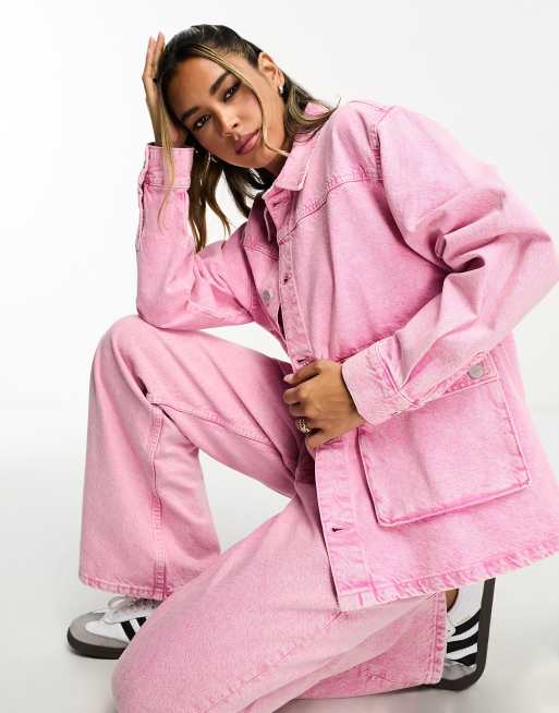 Waven – Liedje – Kastige Hemdjacke in verwaschenem Rosa, Kombiteil