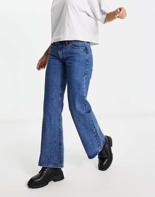 Medium indigo wide-leg jean, Yoga Jeans, High Rise