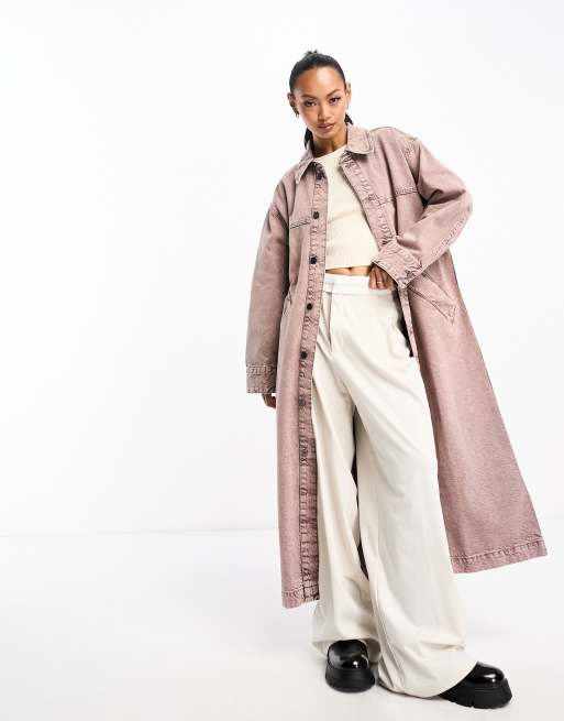 Wåven – Maxe – Blekbrun dusterkappa i oversize och vintagestil