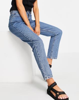 Waven mom jeans in american blue