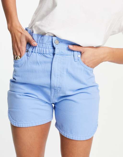 Wåven – Niebieski zestaw oversize o fasonie piżamy z koszulą i szortami, 3 z 3