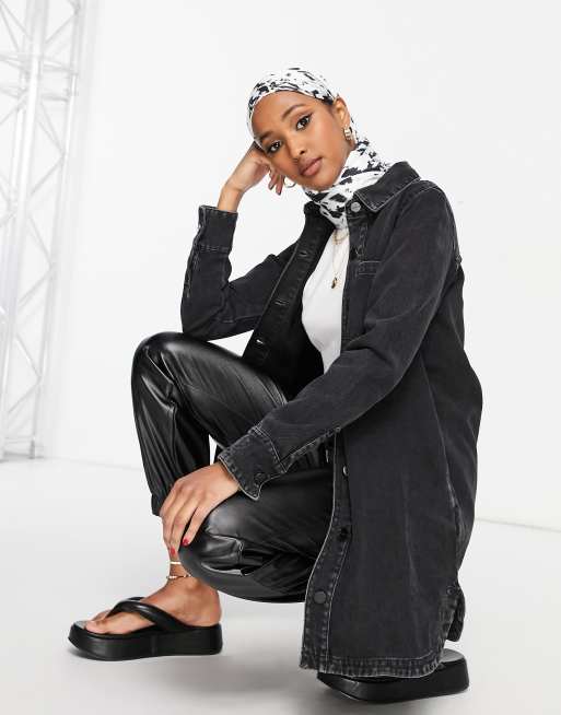 Robe chemise jean noir cheap