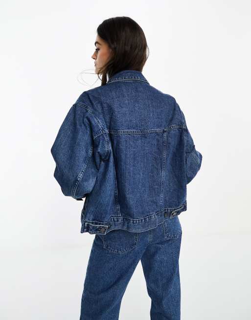 Waven – Ronni – Jeansowa kurtka oversize w kolorze spranego indygo, 2 z 4