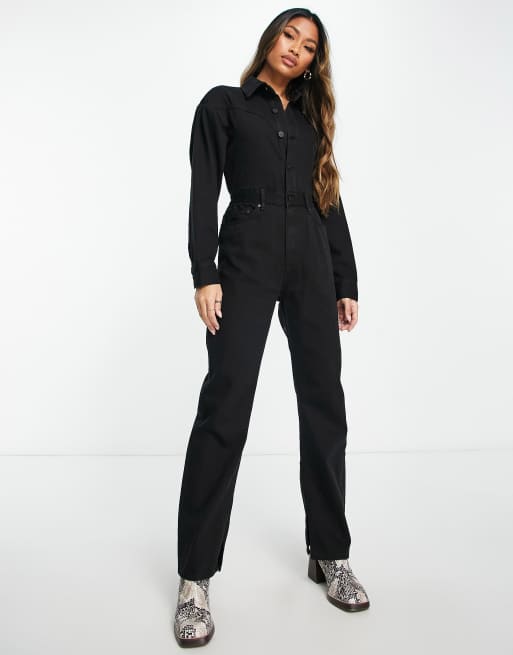 Waven – Schmal geschnittener Jumpsuit in einfarbig Schwarz, 4 von 4