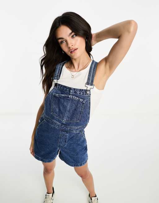 Waven Sirra 90s Denim Dungarees In Washed Indigo 