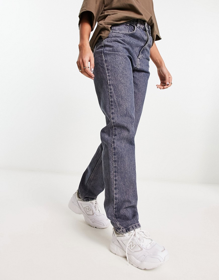 super high waist straight leg jeans in blue gray - part of a set