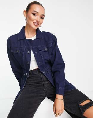 Waven tailored denim blazer in dark indigo (part of a set)
