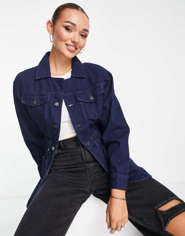 Waven tailored denim blazer in dark indigo - part of a set