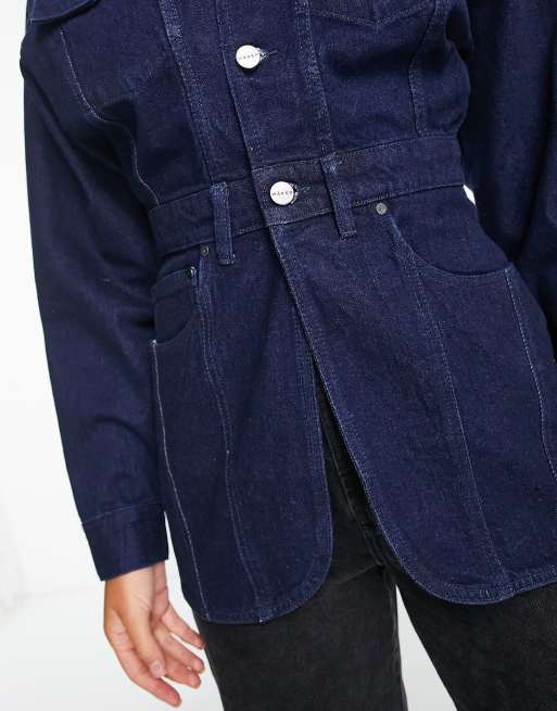 Waven tailored denim blazer in dark indigo - part of a set, 3 of 4