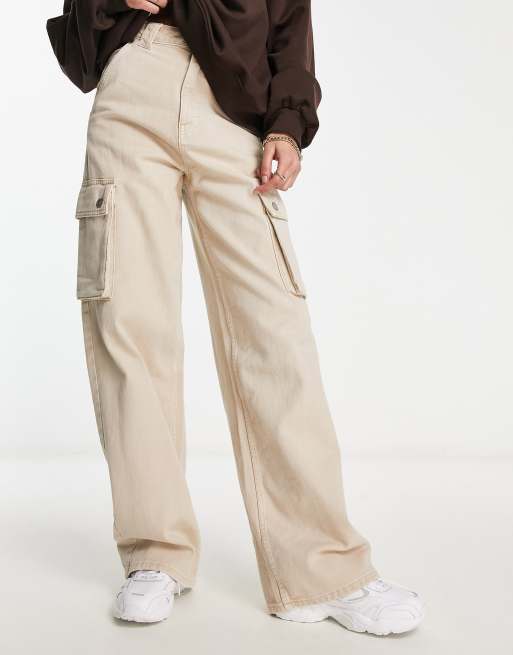 Buy STRAIGHT POCKET TOOLING CARGO BEIGE JEANS for Women Online in