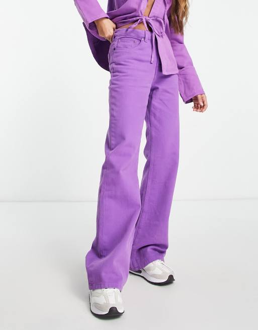 Waven wide leg high waist jeans in purple, 2 of 4