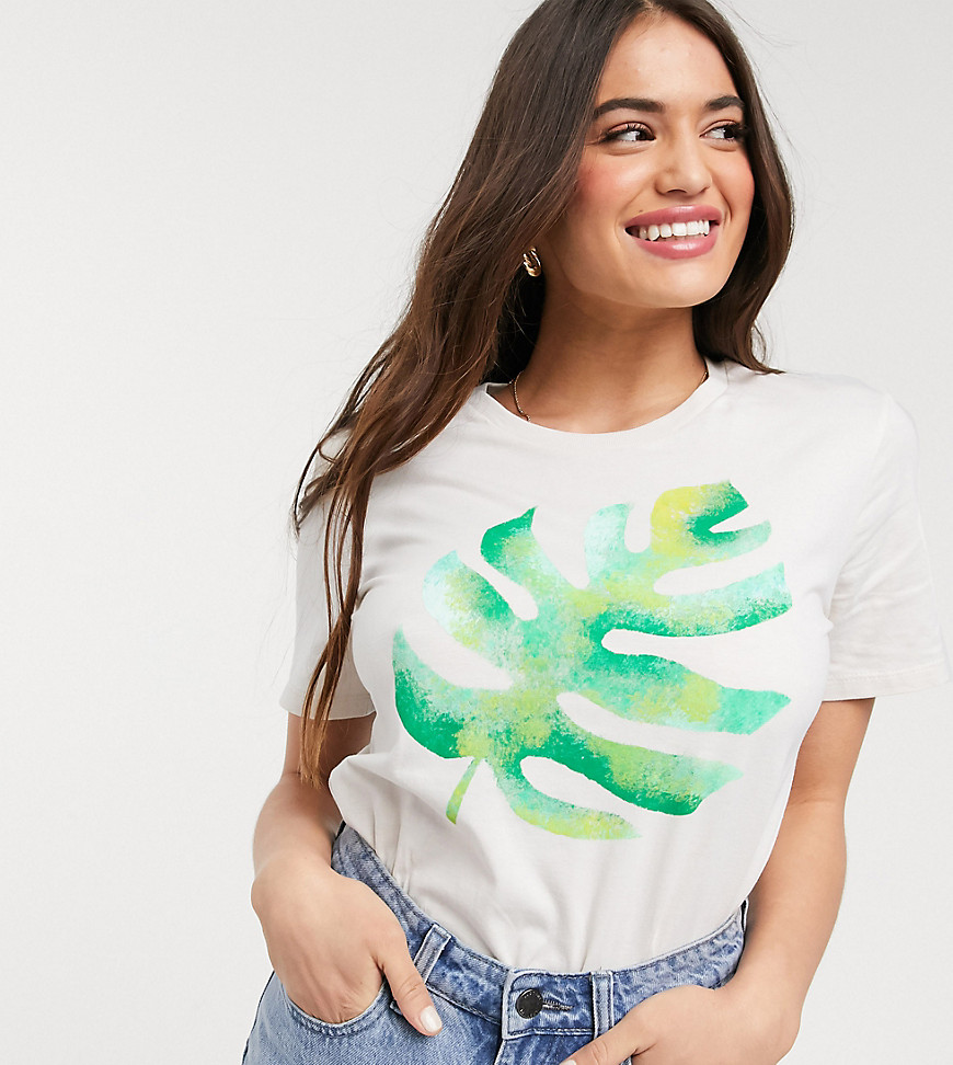 We Are Hairy People - T-shirt met handgeschilderde palm van organische katoen-Beige