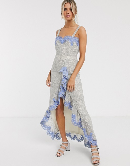 We Are Kindred argentina embroidered ruffle maxi dress