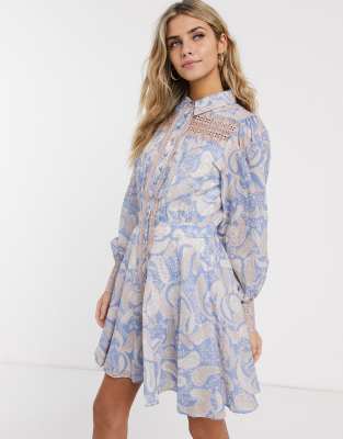 paisley shirt dress