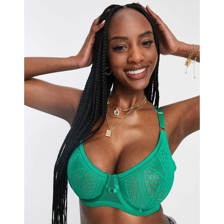 ULLA POPKEN Reggiseno Senza Ferretto Con Ciondolo In Strass - Coppa C-G, Colore Fucsia, Taglia 115E