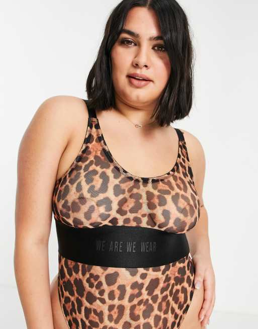 We Are We Wear - Curve - Body i leopardprint med superhög benskärning i polyestermix - MULTI, 2 av 4