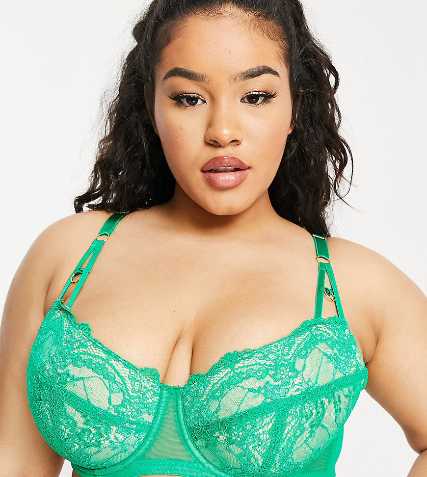 We Are We Wear Curve non padded bra in green