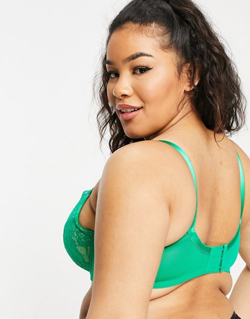 We Are We Wear Curve non padded bra in green